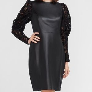 🆕EXPRESS Black Faux Leather Dress - Size: S